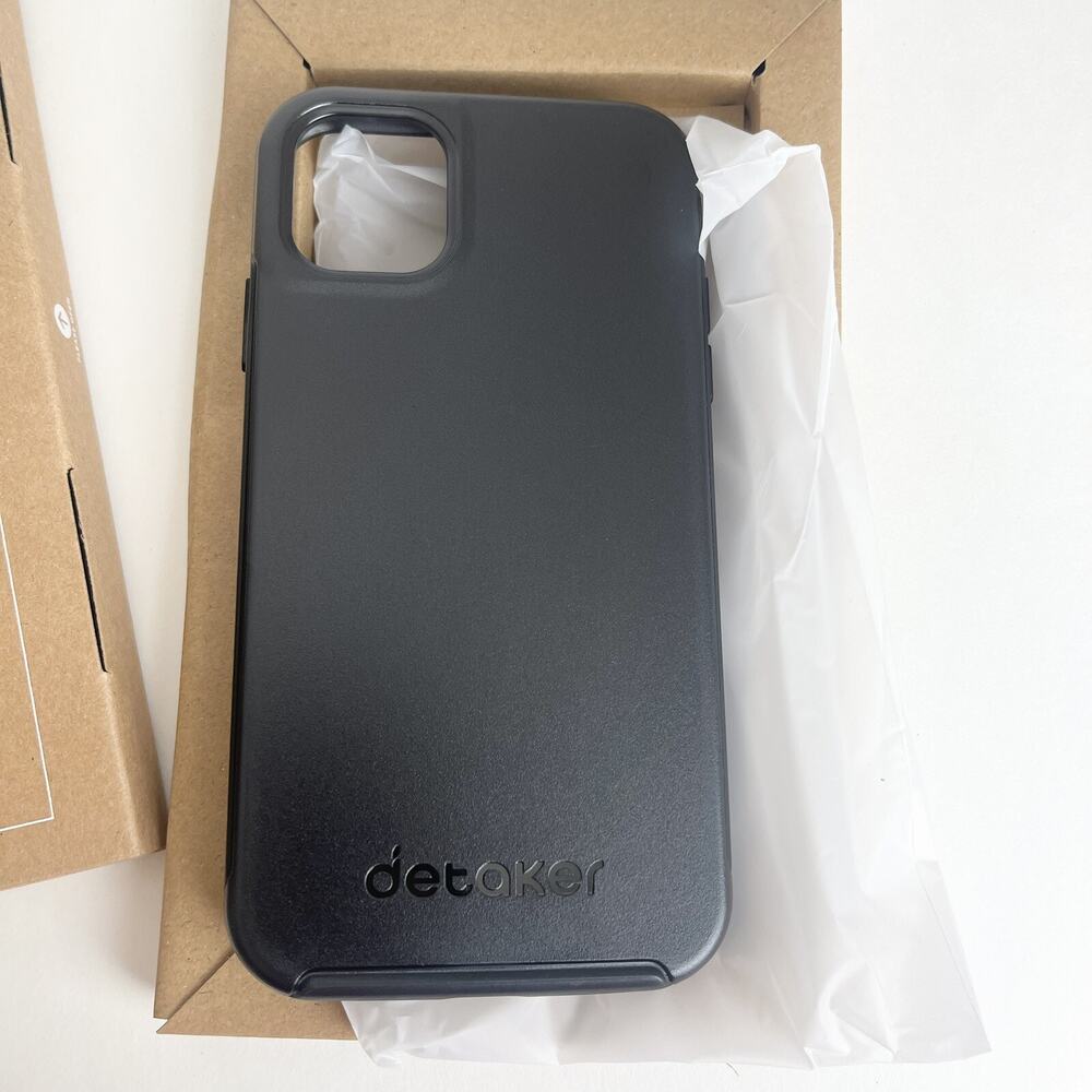 Detaker Iphone 11 phone case (6.1") Heavy Duty Drop Protection Shock Proof Black - Picture 2 of 5